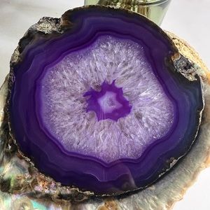Purple agate slice